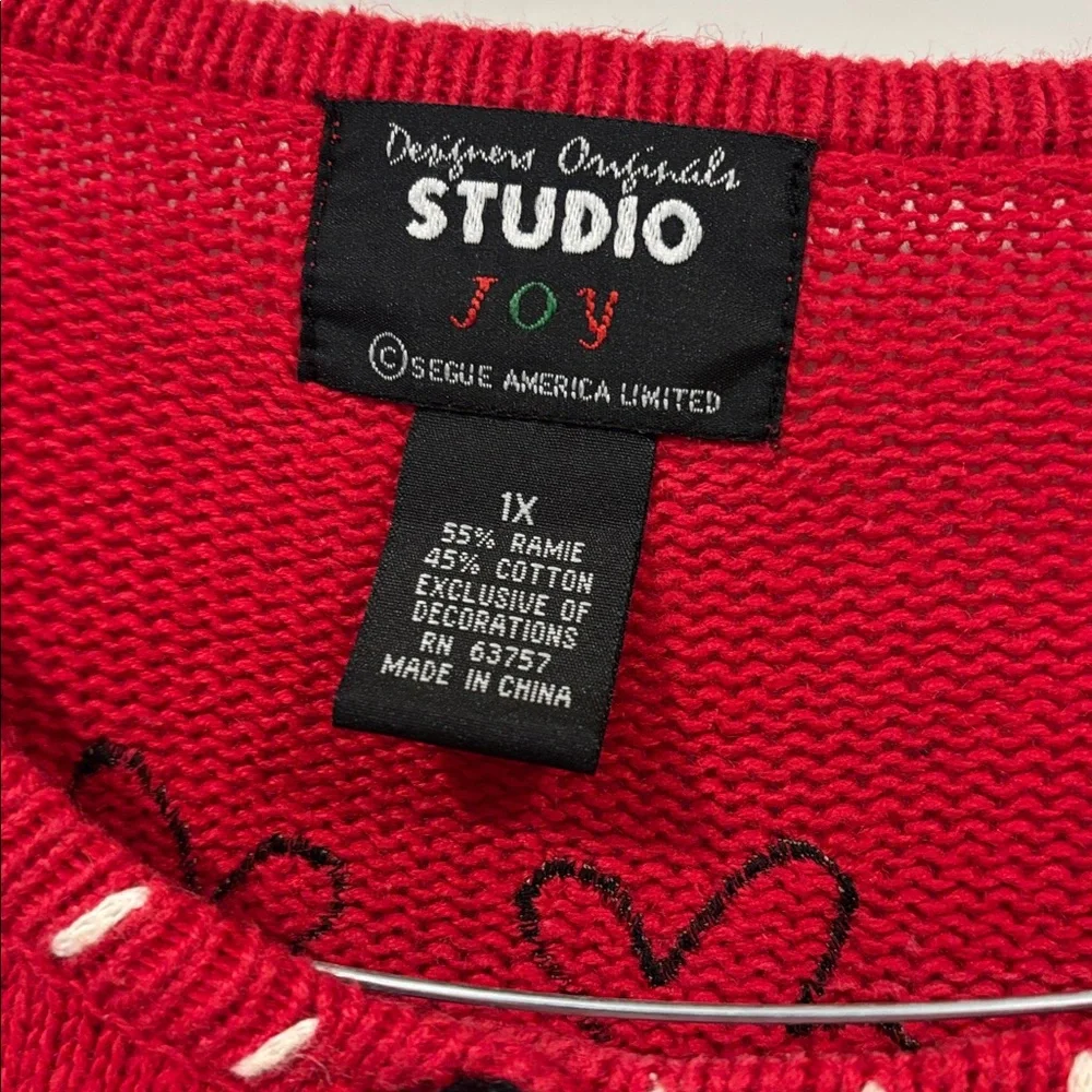 Studio Joy Womens Cardigan Christmas Sweater 1X - Picture 2 of 7